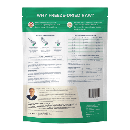 Dr. Marty Nature's Blend Healthy Growth Freeze-Dried Puppy Dog Food