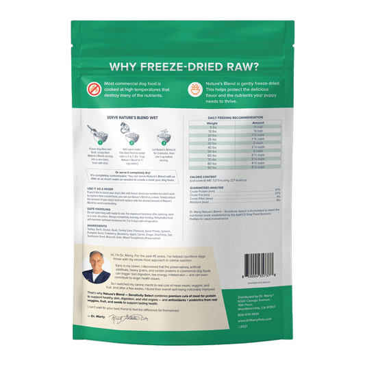Dr. Marty Nature's Blend Sensitivity Select Freeze-Dried Dog Food